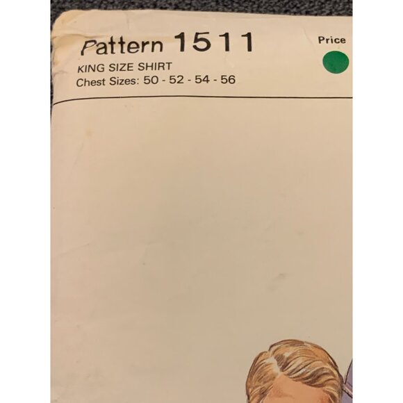 Kwik Sew Pattern 1511 King Size Mens Shirt Chest Sizes 50-56 Stretch Knit Sewing - Picture 2 of 4